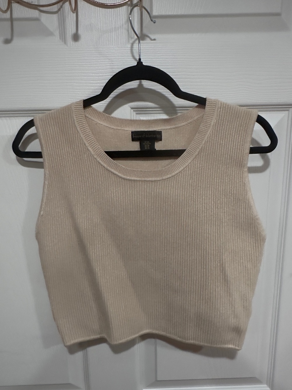 House of Harlow 1960 Beige Ribbed Crop Top